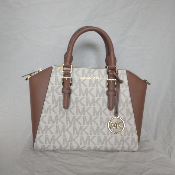 Michael Kors Handbags - Women's Michael kors "Ciara - vanilla/lugg MD messenger " monogrammed crossbody